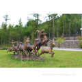 Garden decoration metal crafts life size deer statue large outdoor bronze sculptures